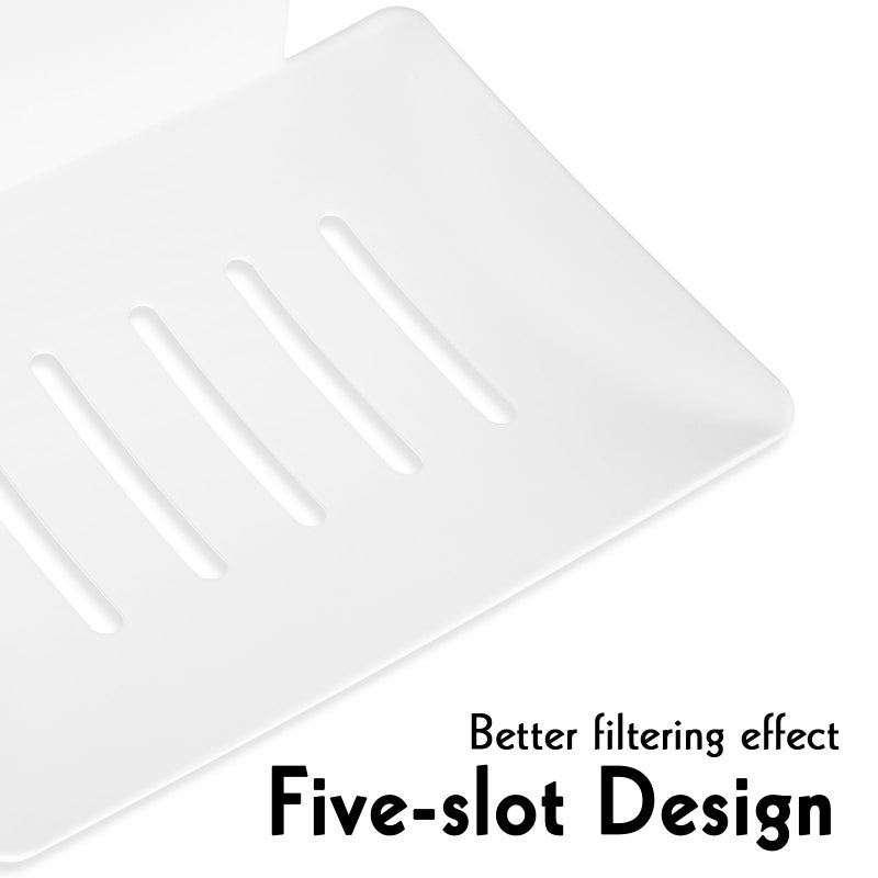 LUEXBOX Soap Dishes for Bathroom  Bar Soap Holder with Self Draining Tray  Soap Tray for Shower Wall  5 Slot Self-Adhesive Soap Container (White) - Image 3